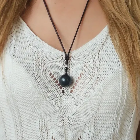 Collier boule d'Obsidienne – Protection et ancrage quotidien