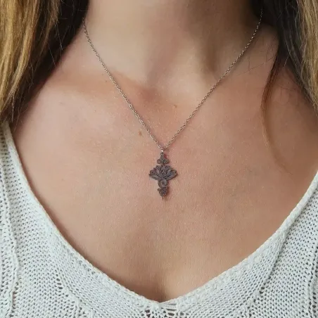 Collier Unalome Lotus – Acier Inoxydable, Symbole Spirituel