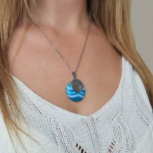 Pendentif Donut Fleur de Vie – Pierres naturelles & énergie