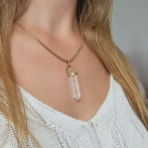 Pendentif Cristal Roche Biterminé – Énergie et Clarté