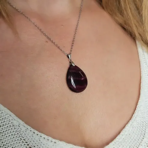 Pendentif Fluorite Goutte – Pierre de Clarté & Protection