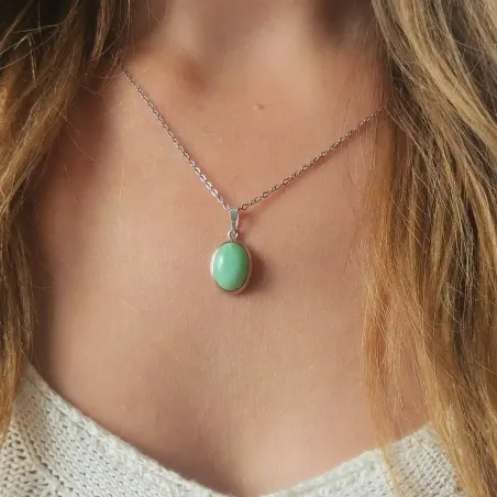Pendentif en Jade naturelle ovale