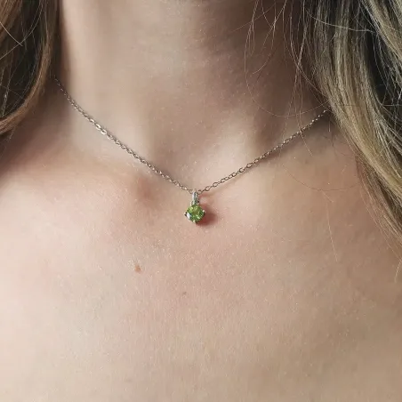 Pendentif Péridot Argent – Pierre de cœur et d’ancrage