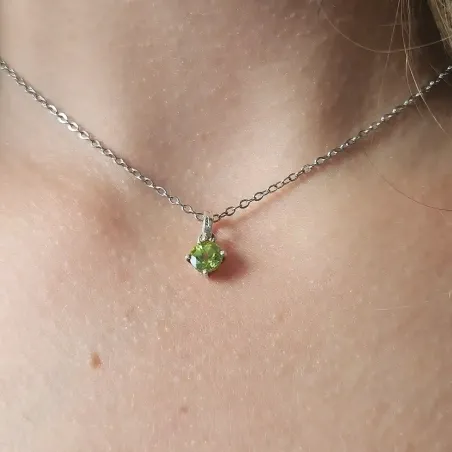 Pendentif Péridot Argent – Pierre de cœur et d’ancrage
