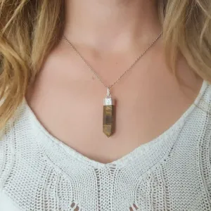 Pendentif Oeil de Tigre Pointe – Protection & Confiance