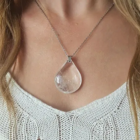 Pendentif en Cristal de Roche – amplificateur d'énergie