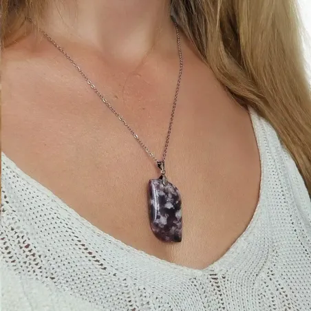Pendentif Tourmaline Rose Argent – amour et douceur du cœur
