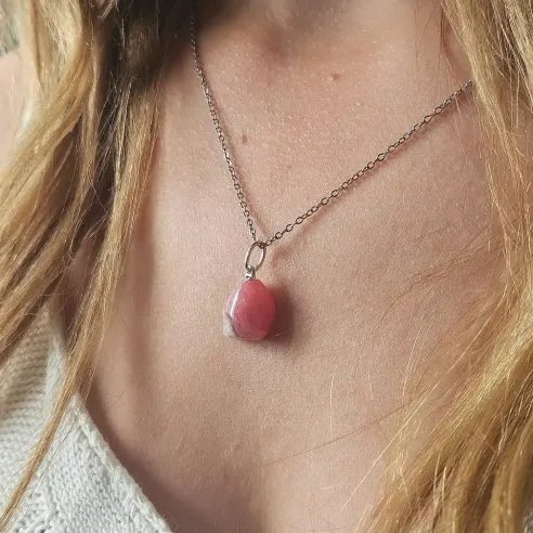 Pendentif en Rhodochrosite – Amour & Guérison du cœur