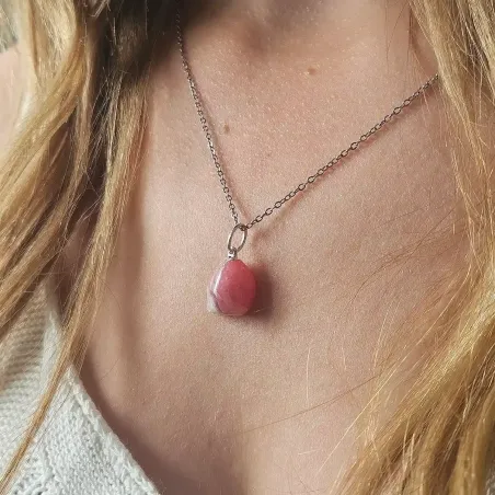 Pendentif en Rhodochrosite – Amour & Guérison du cœur