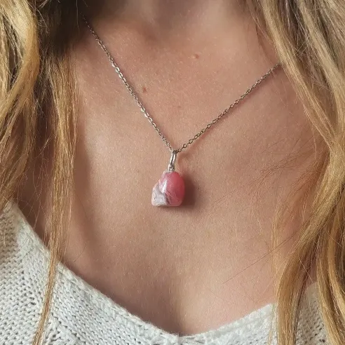 Pendentif en Rhodochrosite – Amour & Guérison du cœur