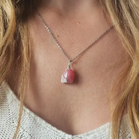 Pendentif en Rhodochrosite – Amour & Guérison du cœur