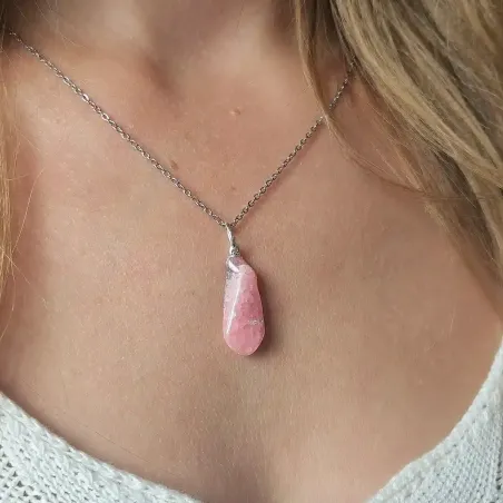 Pendentif en Rhodochrosite – Amour & Guérison du cœur