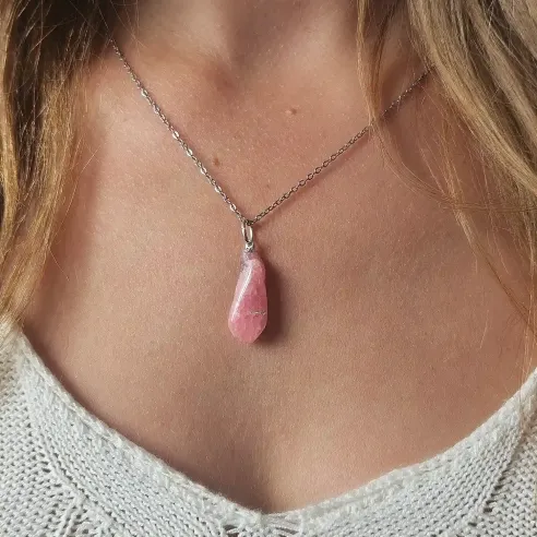 Pendentif en Rhodochrosite – Amour & Guérison du cœur