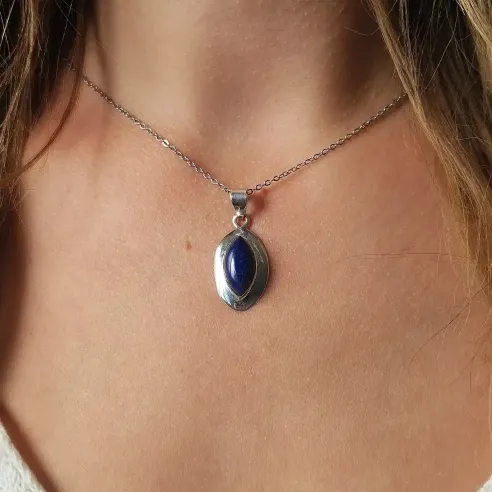 Pendentif Lapis Lazuli Amande - Intuition et sagesse céleste