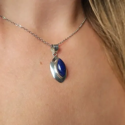 Pendentif Lapis Lazuli Amande - Intuition et sagesse céleste