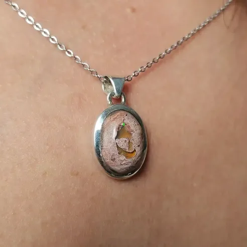 Pendentif Opale de Feu Mexique – Énergie solaire & passion