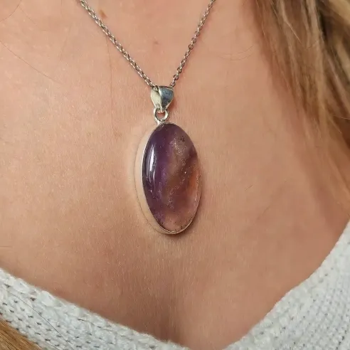 Pendentif Amétrine Ovale – Clarté & Équilibre émotionnel