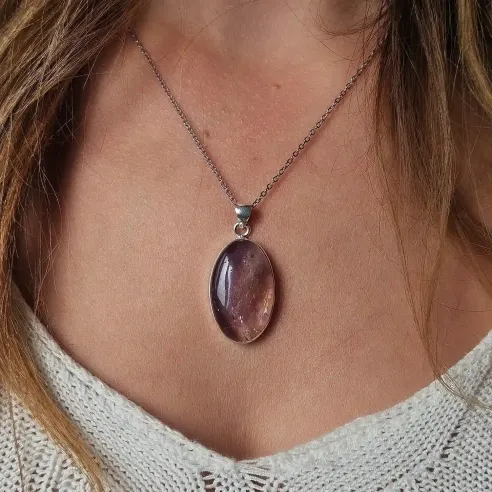 Pendentif Amétrine Ovale – Clarté & Équilibre émotionnel