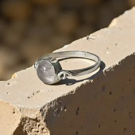 Bague Vesta Quartz Rose – Douceur Émotionnelle & Amour