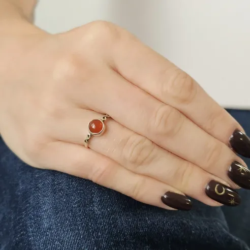 Bague Vesta Cornaline – Énergie Créative & Confiance en Soi