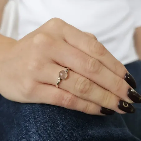 Bague Vesta Quartz Rose – Douceur Émotionnelle & Amour