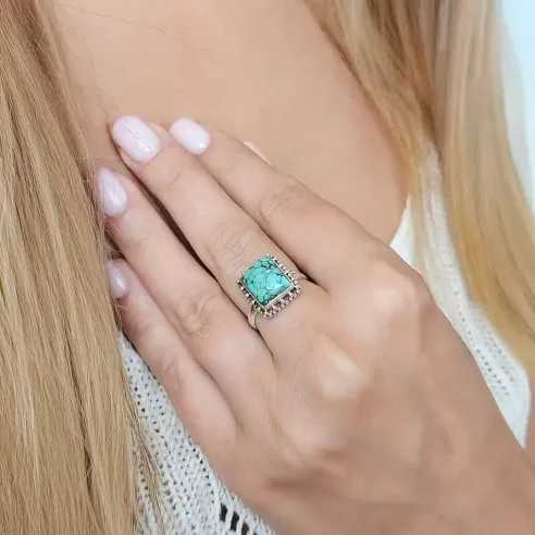 Bague Turquoise Isaya - Expression et protection vibratoire