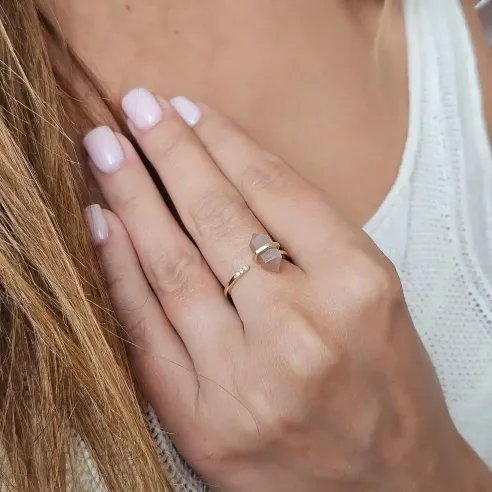 Bague Pierre de Soleil Double pointe – Eclair & charisme