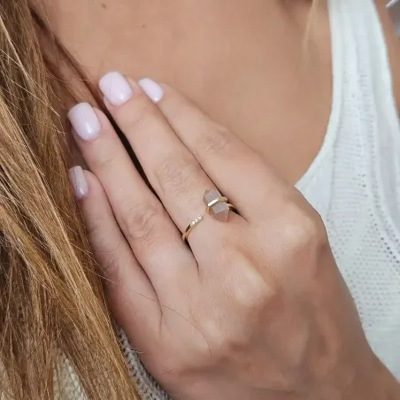 Bague Pierre de Soleil Double pointe – Eclair & charisme