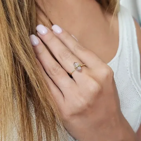 Bague Pierre de Soleil Double pointe – Eclair & charisme