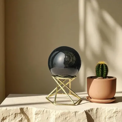 Petite Sphère Obsidienne Oeil Céleste – Protection & Vérité