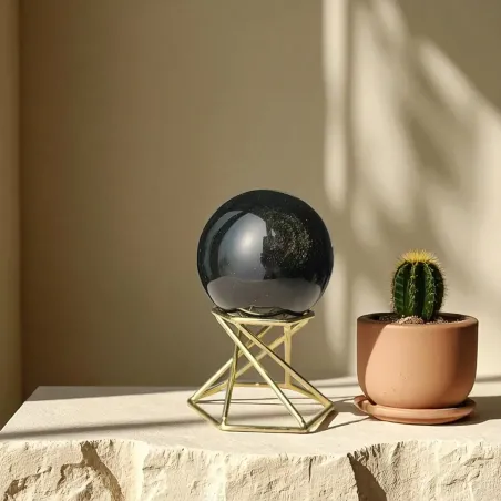 Petite Sphère Obsidienne Oeil Céleste – Protection & Vérité