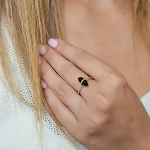 Bague Onyx noir Pointe – Bijou d’ancrage et de protection