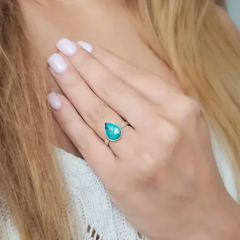 Bague Turquoise Ondine – Turquoise sur argent