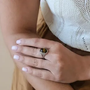 Bague œil de tigre Capucine – Pierre naturelle protectrice