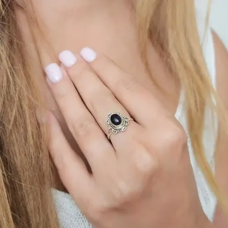 Bague Améthyste Juliette – Argent fleuri et paix intérieure