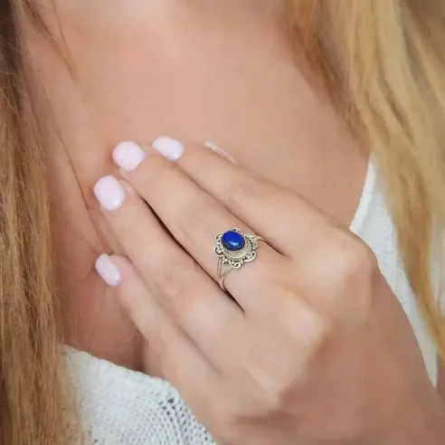 Bague Lapis Lazuli Juliette – Argent et expression sacrée