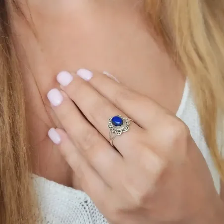 Bague Lapis Lazuli Juliette – Argent et expression sacrée