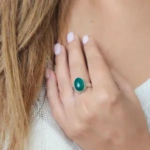 Bague Jade Argent 925 réglable – Pierre d’équilibre sacré