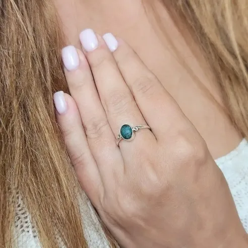 Bague Émeraude Angel – Argent - Guérison et amour du cœur