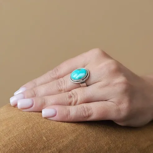 Bague Turquoise Aira Argent - Protection et expression