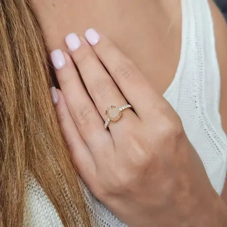 Bague Pierre de Soleil Goutte – Argent 925, éclat et énergie