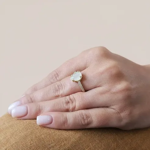 Bague Argent & Pierre de Lune - intuition et sérénité