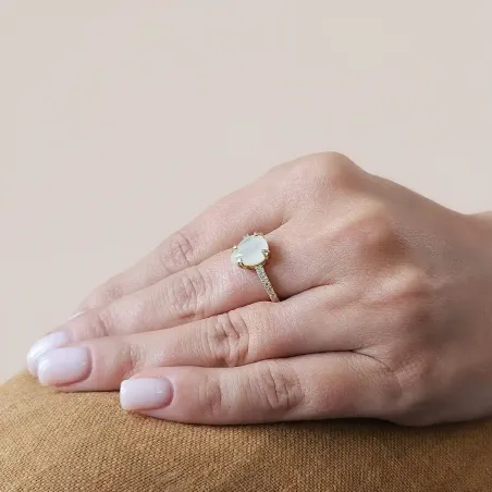 Bague Argent & Pierre de Lune - intuition et sérénité