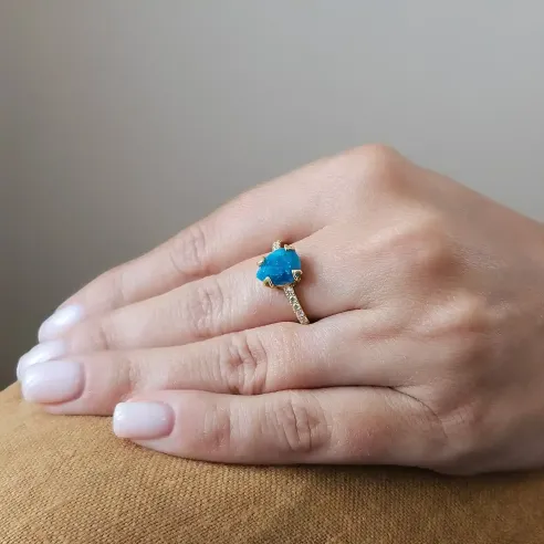 Bague Argent 925 & Apatite - clarté mentale & expression