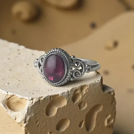 Bague Liriem Grenat – Force Intérieure & Vitalité Émotionnelle