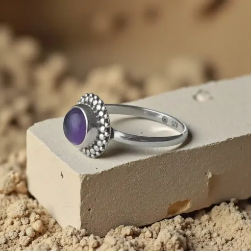 Bague Elariel Améthyste – Fleur d’Intuition & Harmonie Spirituelle