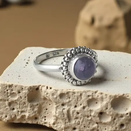 Bague Elariel Améthyste – Fleur d’Intuition & Harmonie Spirituelle