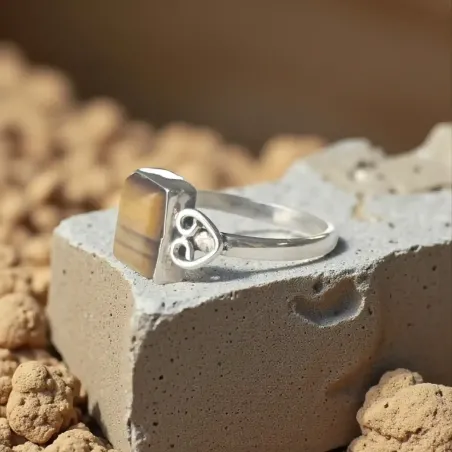 Bague Arwen Oeil de Tigre – Ancrage & Protection Énergétique