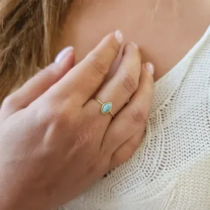 Bague Amazonite Argent Marquise – Expession émotionnelle