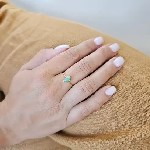 Bague Amazonite Argent Marquise – Expession émotionnelle